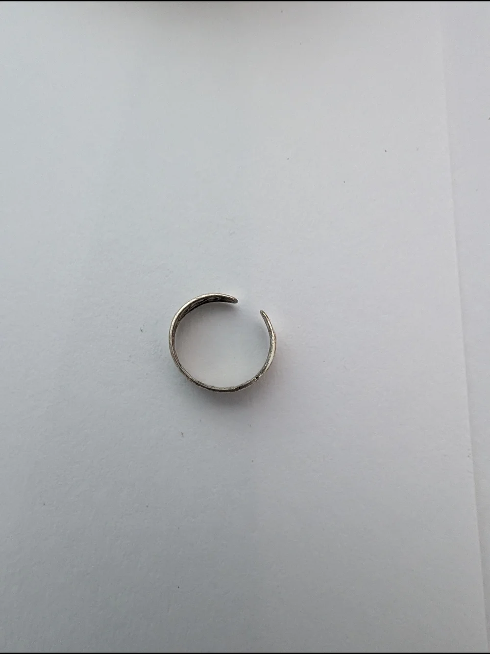 Silver Patterned Band Ring - Adjustable
